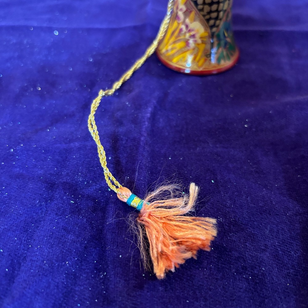 Vintage Kashmiri Hand Painted Papier Mache Floral Bell Ornament Multicolor - Picture 9 of 10